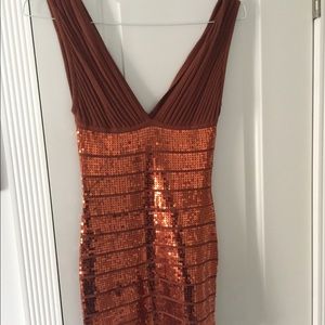 Hot Miami Styles Bronze sequence dress
